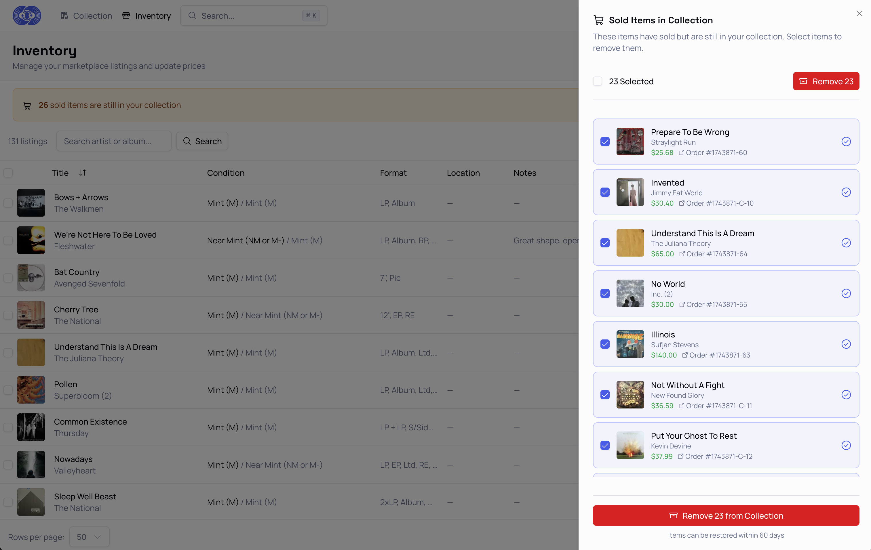 Bulk Remove Items from Collection